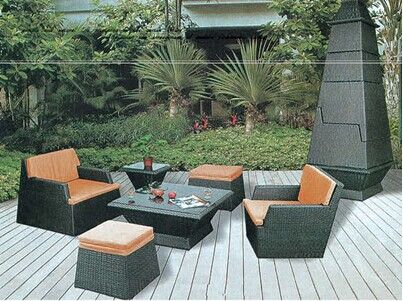 Hotel Restaurant Garden living room rattan furniture in pyramid shape