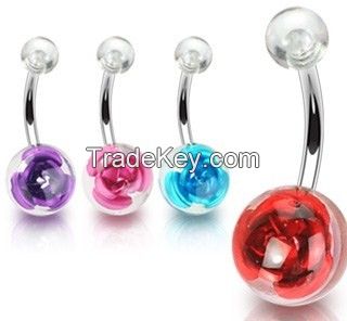 Crystal navel belly piercing ring belly jewelry