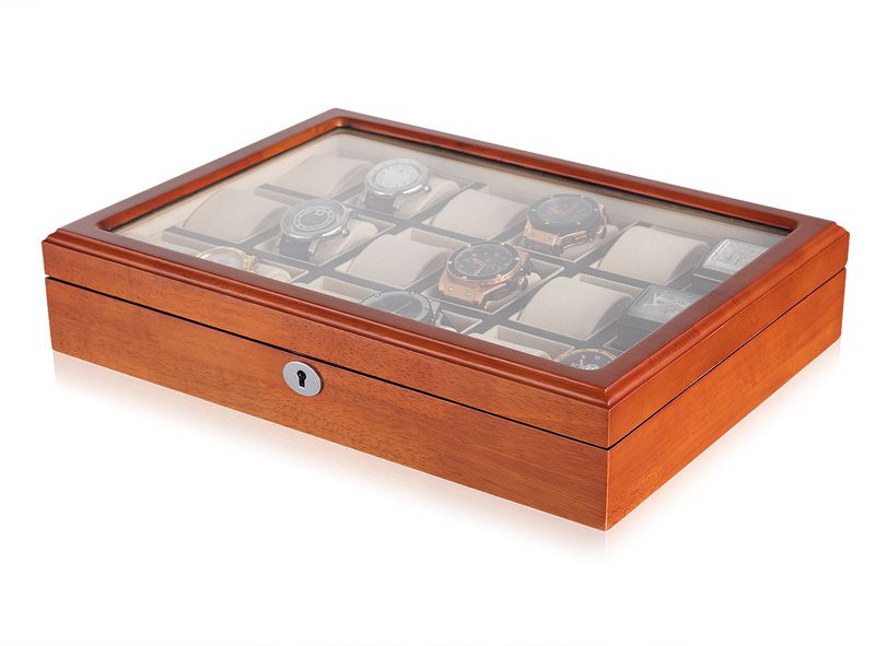 watch storage box display case solid wood watch case 18 grid watch collector case Brand new High quality