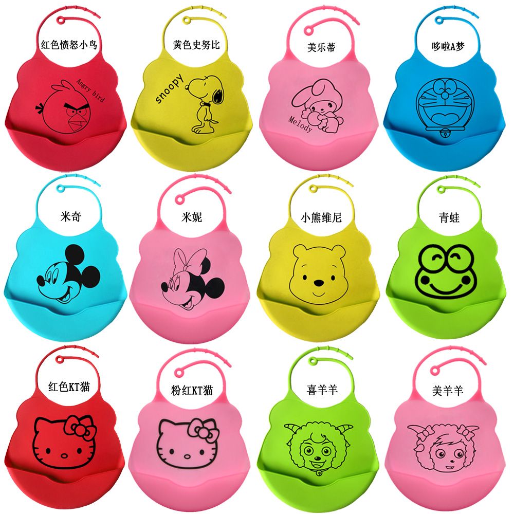 Hot Selling New Style Cute Silicone Baby Bibs