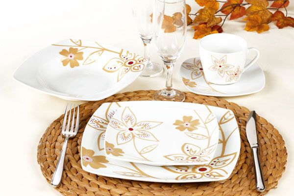 30 pcs square dinner set with fashion design,porcelain and bone china option