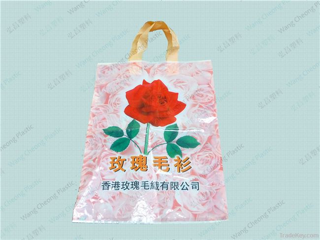 Wholesale free Logo custom own plastic gift bags with straps