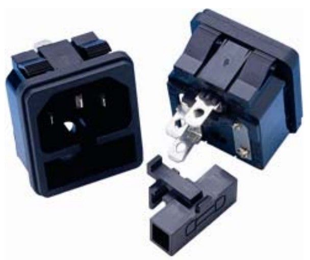 IEC INLET WITH 5*20MM TWO FUSE HOLDER