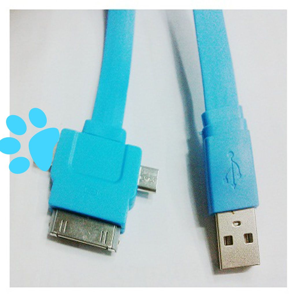 2013 hot selling 3 in 1 flat usb cable