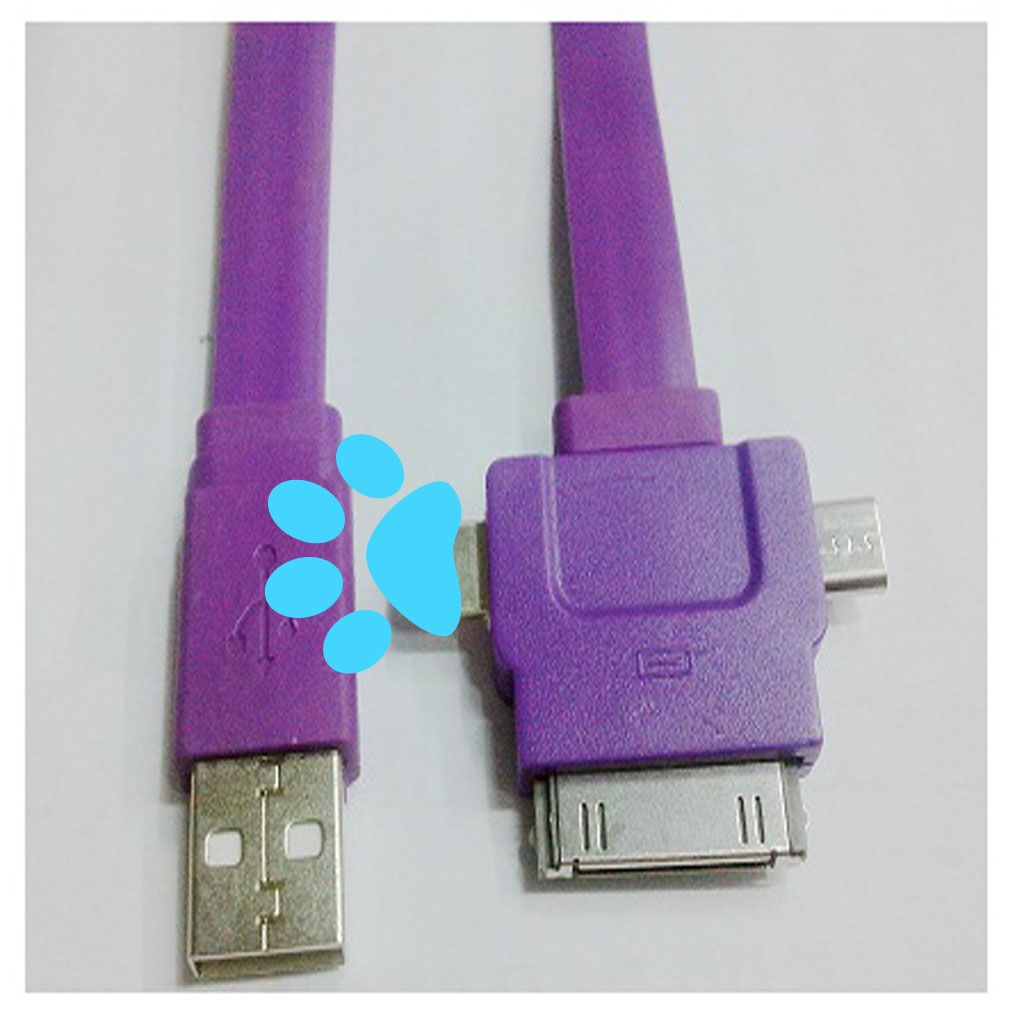 2013 hot selling 3 in 1 flat usb cable