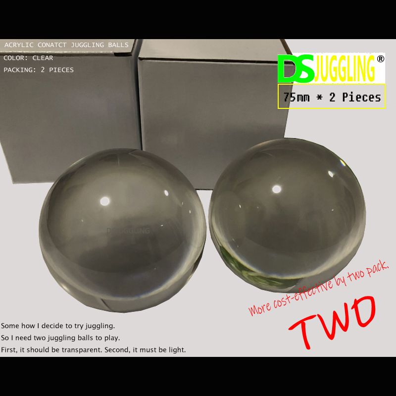 DSJUGGLING Acrylic Contact Juggling Ball 75mm Clear Magic Ball New arrived