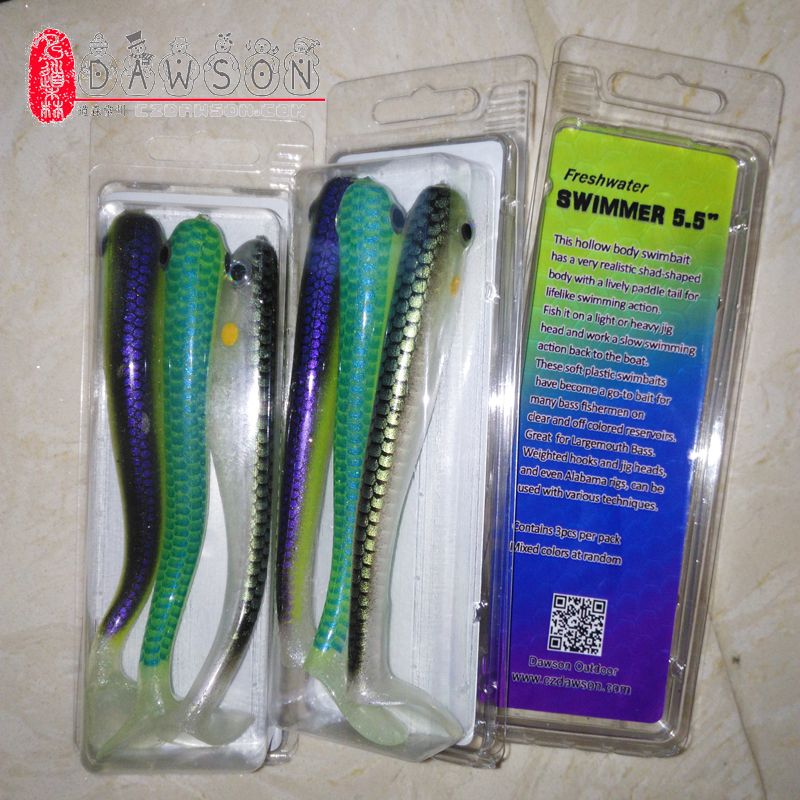 Toy Lure Hollow Swim Baits (5 Inch,73-76g/Packet, 3Pcs/Packet Mix-color Packing) Sports and Entertainment Gifts