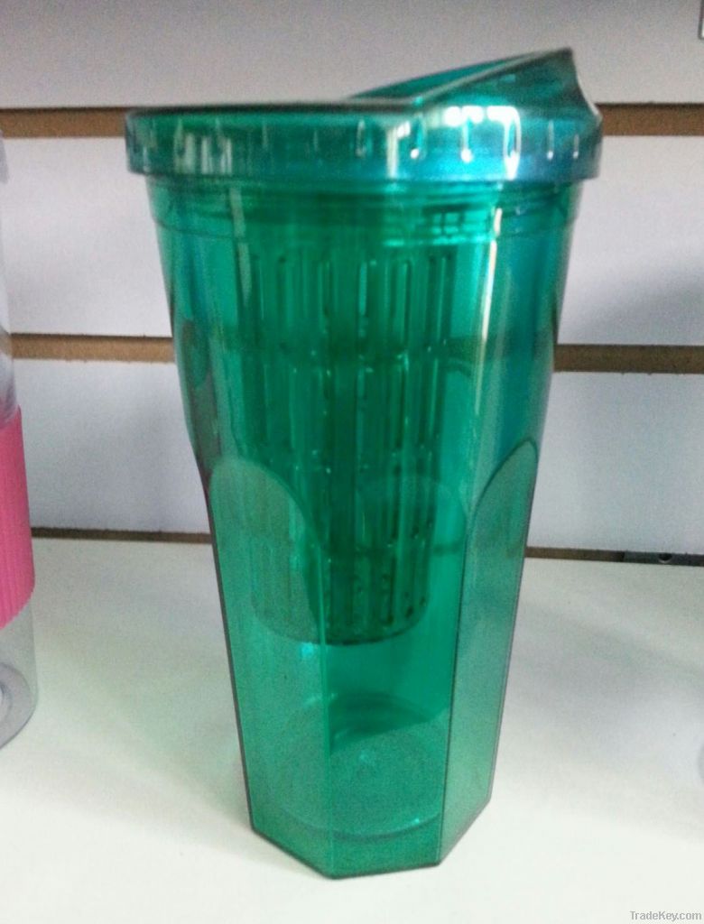 Single-wall Fountain Soda Plastic Mug With Straw