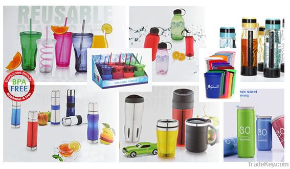 variable color pp tumbler/insulated cups with straw BPA FREE