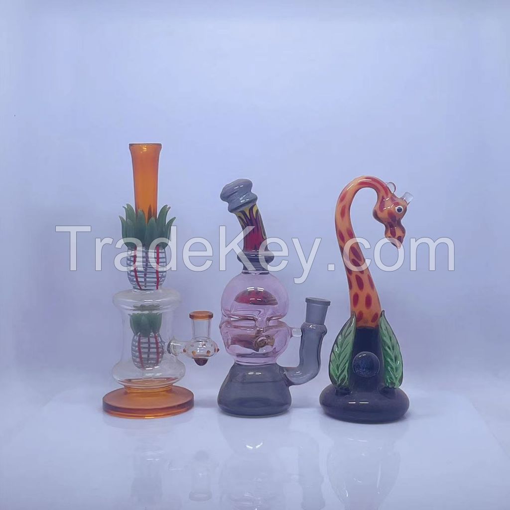 Wholesale Factory Heavy Resin Sweet Puff Pipe Glass Smoking Hookah Oil DAB Rig Glass Water Pipe for Dry Herb