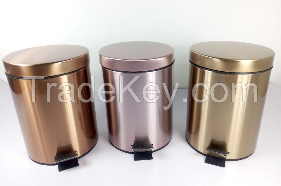 professional colorful stainless steel pedal dust bin waste bin