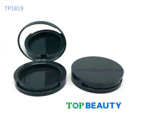 Round single well flat round powder container