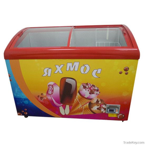 SD/SC-278Y Ice Cream Freezer With Curved Glass Door