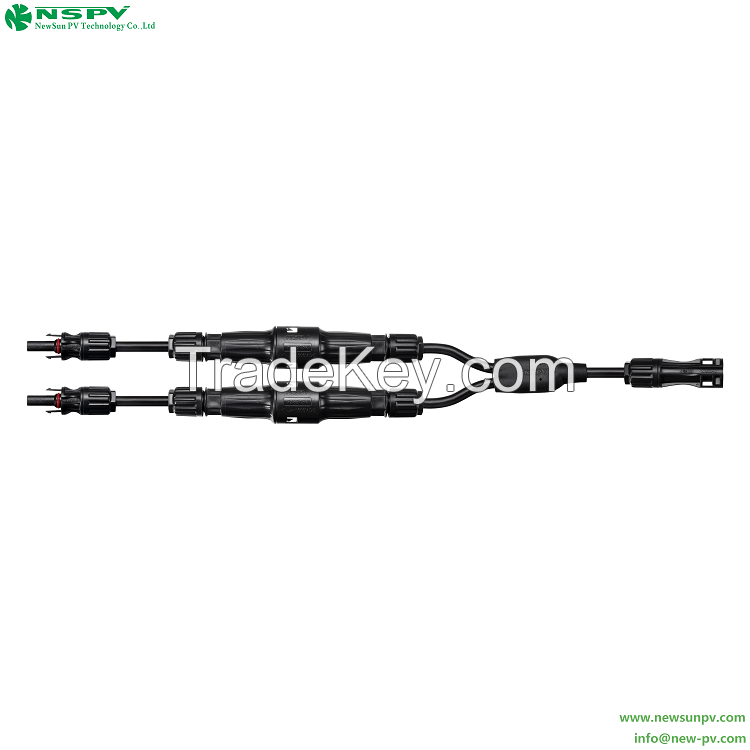 Solar Panel Parallel Connectors PV 2 To 1 Parallel Branch Connectors With Inline Fuse 1500VDC