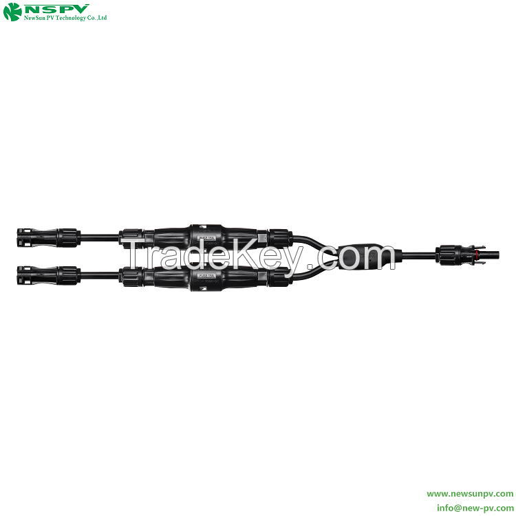 Solar Panel Parallel Connectors PV 2 To 1 Parallel Branch Connectors With Inline Fuse 1500VDC