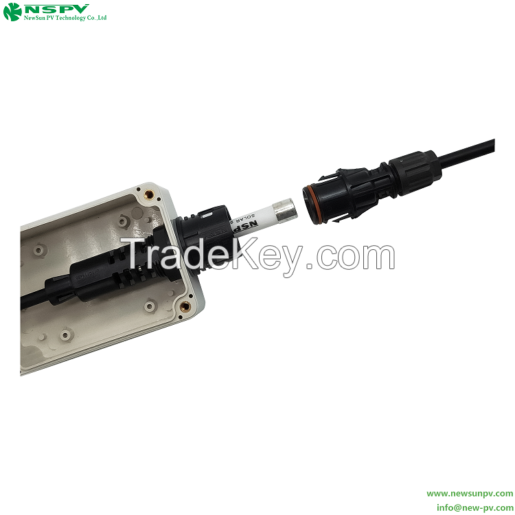 Competitive DC Solar Panel Fuse Connector Cable End 1500VDC 50A PV Panel Connector For Photovoltaic System