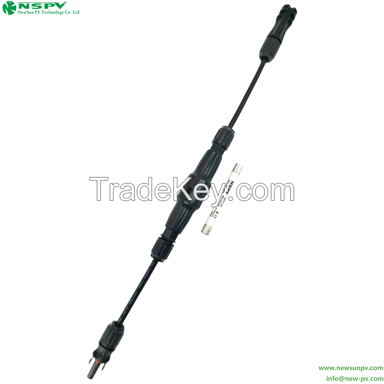 Solar Straight Cable Harness With Inline Fuse 1500VDC PV Cable Molding Assembly