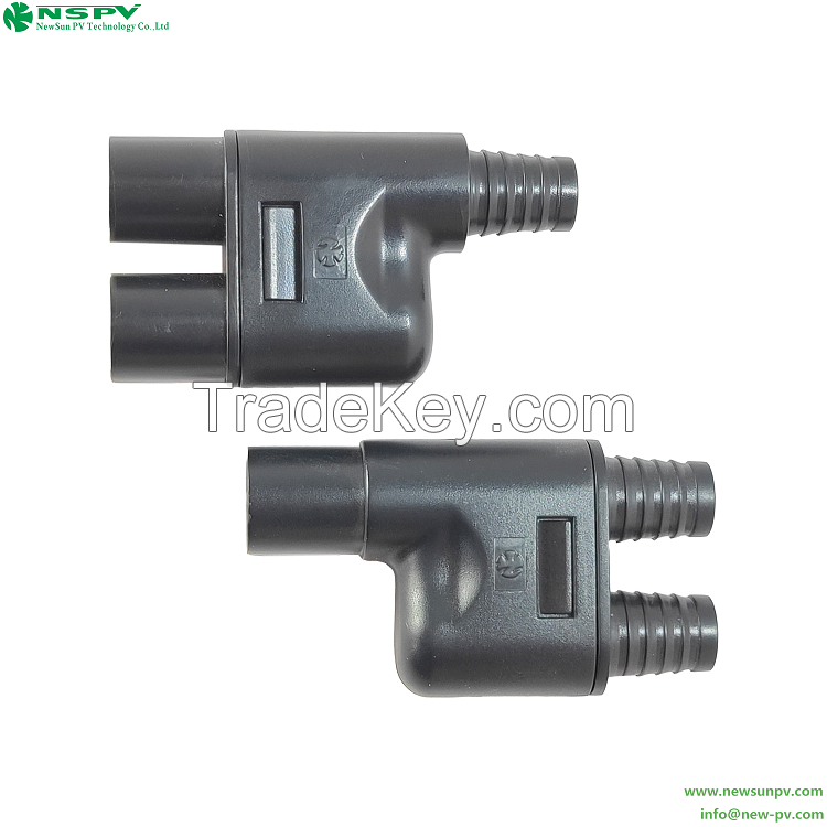 UV Resistant PV3.0 2 to 1 Solar Branch Connector 1000VDC T Branch Connector For mc3 Rubber Connector For Solar System