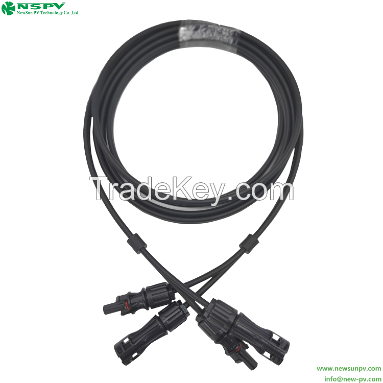 Solar Twin Extension Cable With DC Connectors 1000V/1500V Customized Cable Length