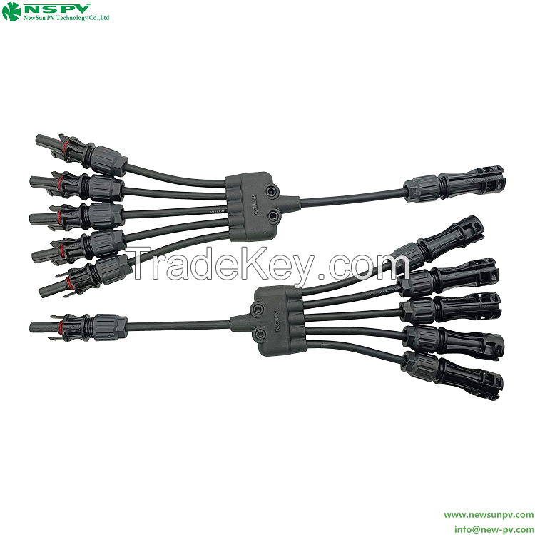 New 5-In-1 Solar Y Parallel Cable Harness UV Resistant Solar Y Connector For Outdoor Solar Energy System