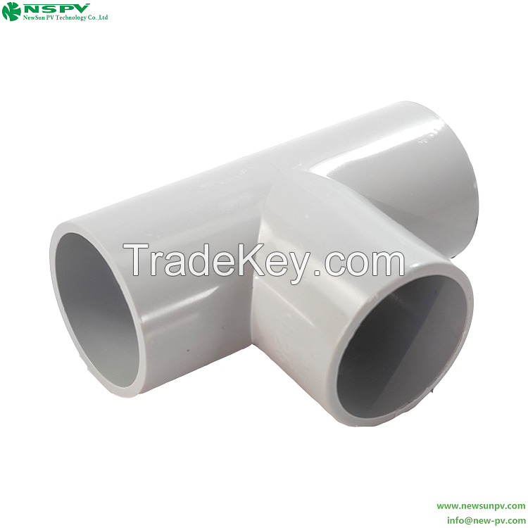 Solid Inspection Tee Direct Tee 3 Way Tee PVC Fittings Conduit Pipe Fittings 25mm