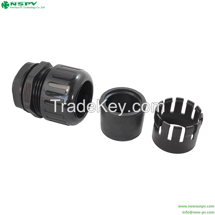 Metric/PG/NPT/G Thread Cable Gland Nylon PA66 Waterproof Cable Gland Connectors Plain Screwed Adaptor