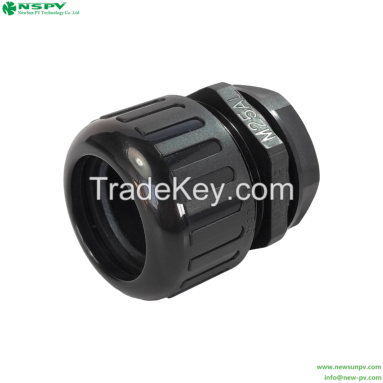 Metric/PG/NPT/G Thread Cable Gland Nylon PA66 Waterproof Cable Gland Connectors Plain Screwed Adaptor