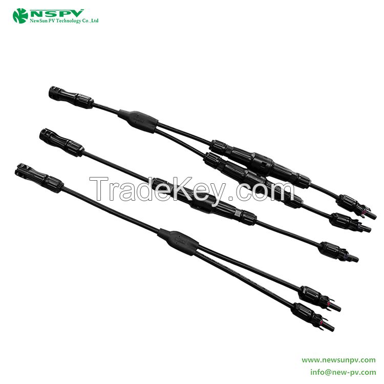 1500VDC Solar Y branch parallel series Solar Y connector cable harness with fuse