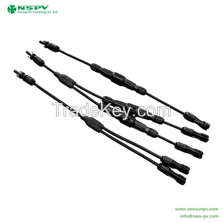 1500VDC Solar Y branch parallel series Solar Y connector cable harness with fuse