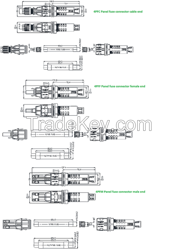 1500VDC 60A Solar Cable Connector IP68 Waterproof Photovoltaic Cable Connectors For Solar Energy System