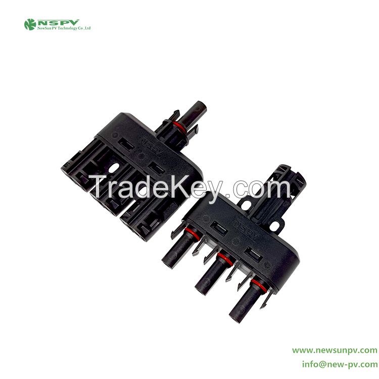 PV 3 To 1 Solar Branch Connector 1500VDC 60A Solar Splitter IP68 Waterproof For Solar Energy System