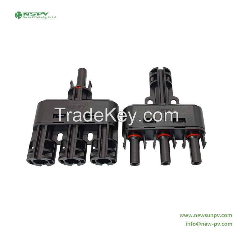 PV 3 To 1 Solar Branch Connector 1500VDC 60A Solar Splitter IP68 Waterproof For Solar Energy System