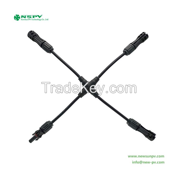 Solar Cable Harness Cross Branch with PV4.0 Cable Connector For Solar Energy System