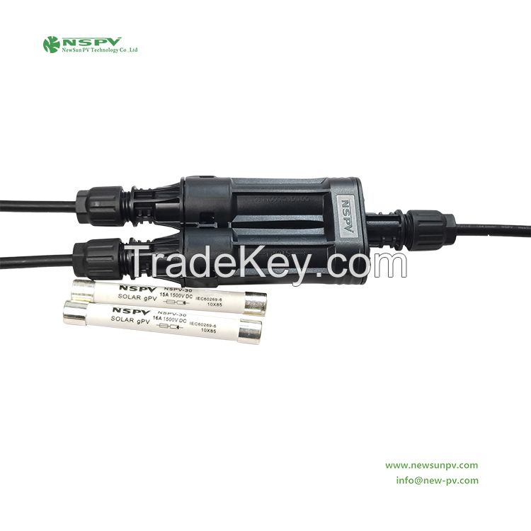 IP68 Waterproof TUV Certificate Solar Branch Fuse Connector 1500VDC Removable Fuse for Solar System Protection