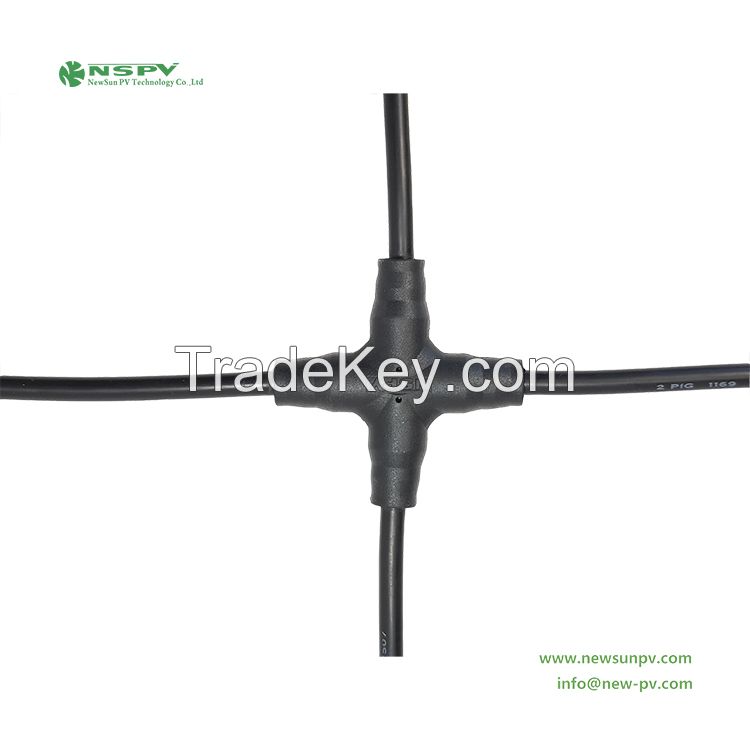 Solar Cable Harness Cross Branch with PV4.0 Cable Connector For Solar Energy System