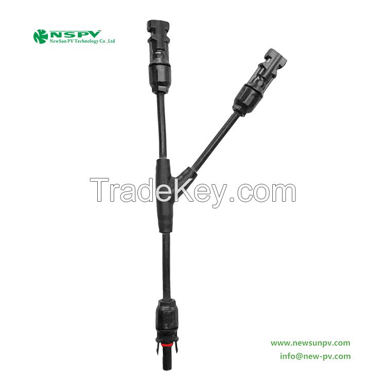 2 in 1 Solar Branch Connector IP68 Waterproof Solar Wiring For Solar System Parallel Connections