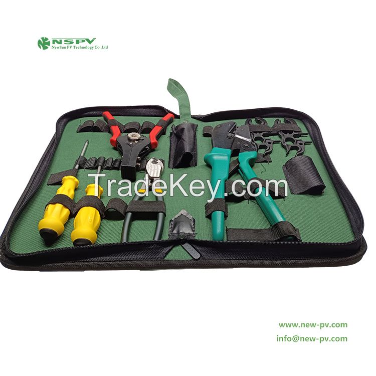 Solar Tool Kit mc4 Crimping Tool Kit Dolar Installer Tool Kit Cable Crimper Wire Stripper