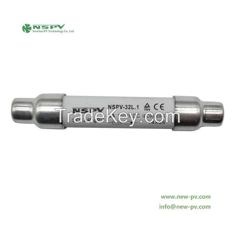 Solar DC Fuses High Voltage 1500VDC 2A-50A Photovoltaic Fuse Link For Solar Energy System