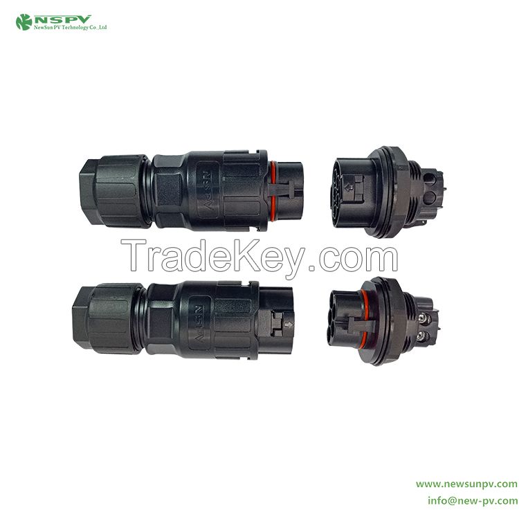 EN 61984 Standard 4P 5P Solar AC Connector For Solar Inverter IP68 Waterproof  AC Connector 5Cores