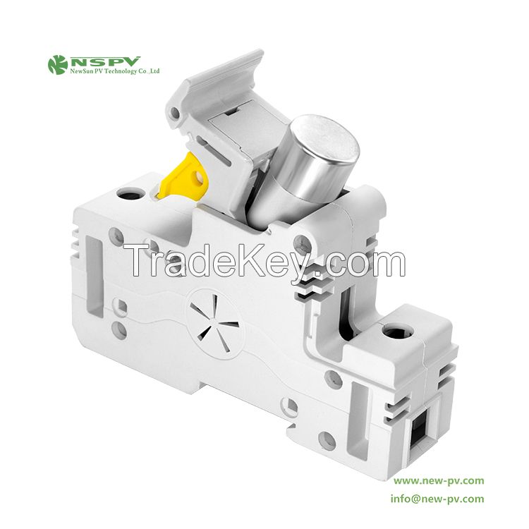 NSPV Solar Fuse Holder 1500VDC Max100A Din Rail Mount Fuse Holder