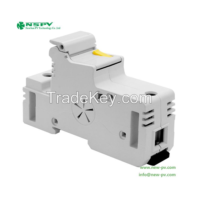 NSPV Solar Fuse Holder 1500VDC Max100A Din Rail Mount Fuse Holder