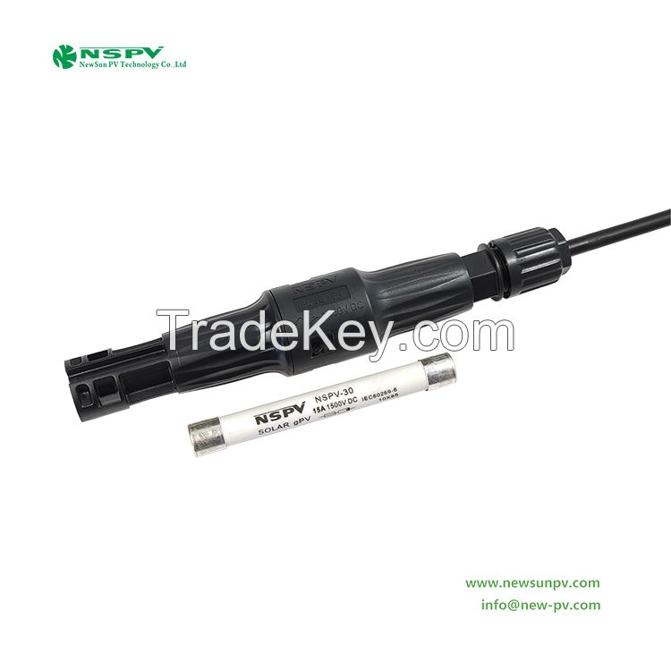 DC Connector Waterproof IP68 Solar Fuse Connector 1500VDC 50A Solar Connector With Inline Fuse