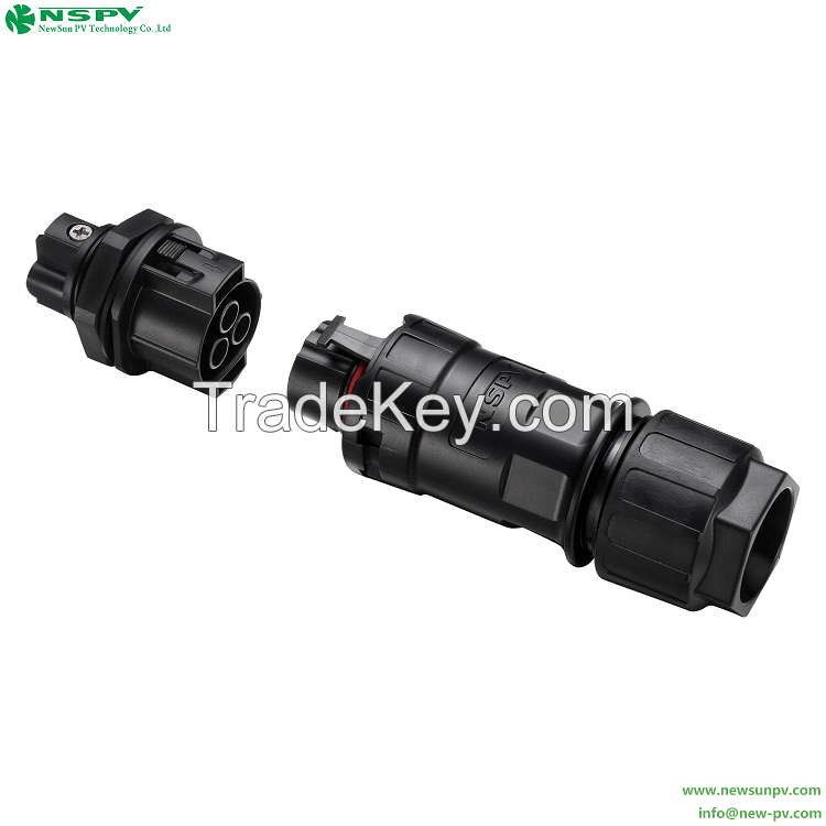 3 Pin Solar Power Connector 500V AC Connector Cable Female Type Solar AC Wire Connector Waterproof