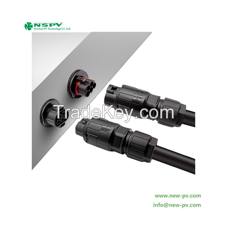 5Pin PV AC Connector 500V AC Power Connector Max. 50A Panel Male Type For Solar Inverter Connections