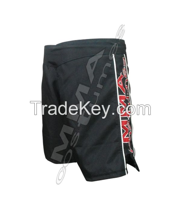 Wholesale MMA Grappling Shorts | Black Non-Stretch Waist Fight Shorts Manufacturer