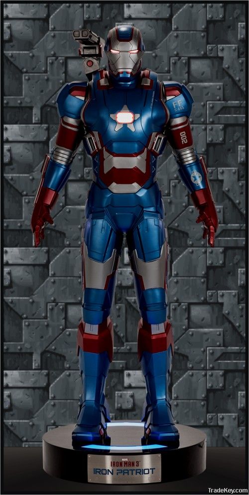 Iron Man Patriot Fiberglass Armor Life Size Statue