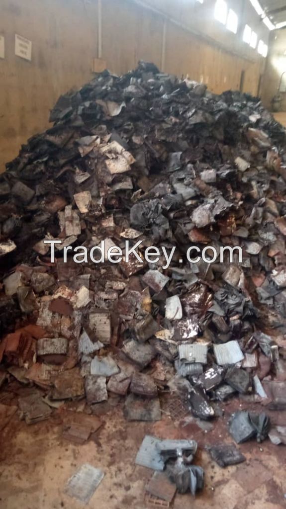 Lead plate scrap from used car batteries