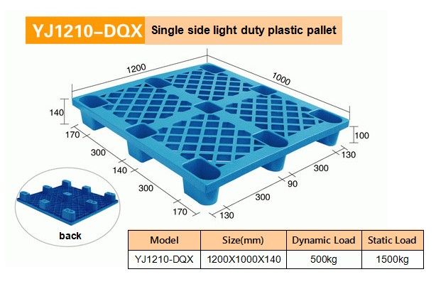 1210 single side light duty plastic pallets