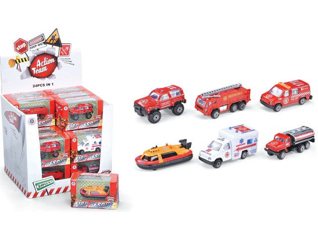 METAL SLIDED FIRE ENGINE(24PCS)