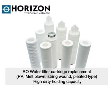 RO Water filter cartridge replacement (PP, Melt blown, string wound, pleated type)